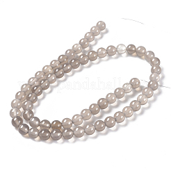 Natural Grey Agate Bead Strands&nbsp;G-R193-12-6mm-01