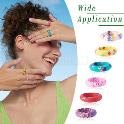 30Pcs Handmade Polymer Clay Finger Rings&nbsp;RJEW-TA0001-11B