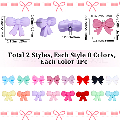 16Pcs 16 Styles Bowknot Silicone Focal Beads&nbsp;SIL-SC0003-18