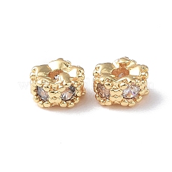Brass Micro Pave Cubic Zirconia Spacer Beads&nbsp;KK-I702-46A