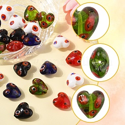 24Pcs 5 Colors Handmade Millefiori Glass Beads&nbsp;LAMP-FS0001-36