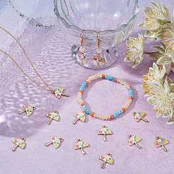 30Pcs Umbrella with Heart Alloy Enamel Pendants&nbsp;ENAM-SC0002-98