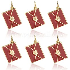 10Pcs Rack Plating Brass Enamel Pendants&nbsp;KK-BBC0020-60G-02