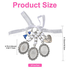 3Pcs Alloy & Resin & Acrylic Pendant Decorations&nbsp;HJEW-FS00092
