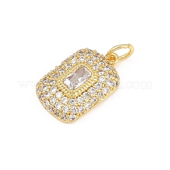 Brass Micro Pave Cubic Zirconia Pendantss&nbsp;CU-CBAAB9C-02G