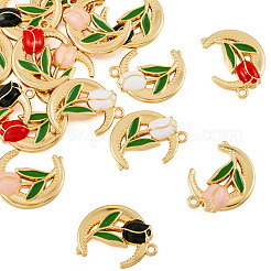 16Pcs 4 Colors Alloy Enamel Pendants&nbsp;ENAM-TA0002-29