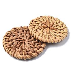 Handmade Reed Cane/Rattan Woven Beads&nbsp;WOVE-Q075-04