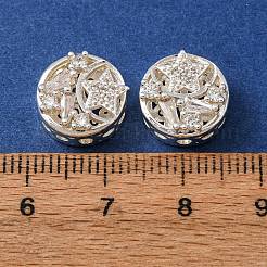 Brass Micro Pave Clear Cubic Zirconia Beads&nbsp;CU-CBAEC99-27S