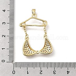 Brass Micro Pave Cubic Zirconia Charms&nbsp;KK-P336-03B-G