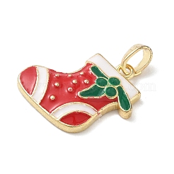 Christmas Brass Enamel Pendants&nbsp;KK-K305-08A-G