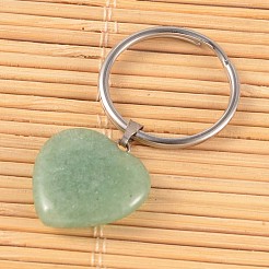 Heart Natural & Synthetic Mixed Gemstone Keychain&nbsp;KEYC-JKC00057