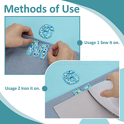 2 Sets 2 Styles Letter & Number Cloth Embroidery Sew on Cloth Patches&nbsp;PATC-FG0003-32