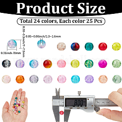 600Pcs 24 Colors Spray Painted Crackle Glass Beads&nbsp;CCG-PA0001-04