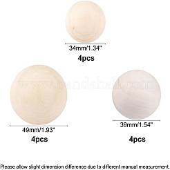 Natural Wooden Round Ball&nbsp;WOOD-PH0001-17-WH