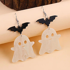 Ghost with Bat Acrylic Dangle Earrings&nbsp;FS-WGC3226-01