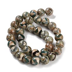 Natural Tibetan Wave Pattern dZi Agate Beads Strands&nbsp;G-B084-A01-01