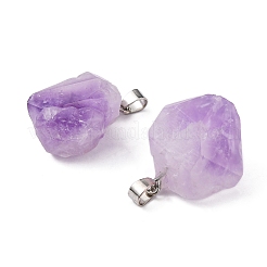 3Pcs Natural Amethyst Pendants&nbsp;G-FS0001-01