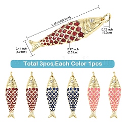 3Pcs 3 Colors Barss Pendants&nbsp;KK-YW0004-56