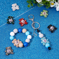 8Pcs 8 Styles Rhinestone Clay Pave Beads&nbsp;RB-HS0001-01