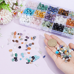 15 Styles Natural & Synthetic Mixed Gemstone Chips Beads&nbsp;G-PA0002-01
