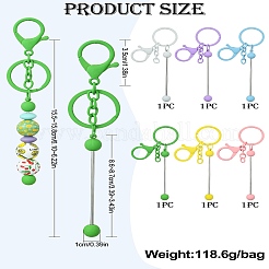 6Pcs 6 Colors Spray Painted Alloy Bar Beadable Keychain for Jewelry Making DIY Crafts&nbsp;KEYC-CJ0001-09