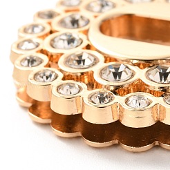 Flat Round Zinc Alloy with Rhinestones Bag Twist Lock Clasps&nbsp;PALLOY-A068-03LG