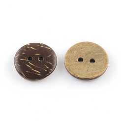 2-Hole Flat Round Coconut Buttons&nbsp;BUTT-R035-004