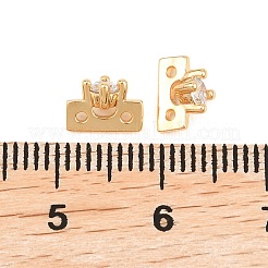 Brass Pave Clear Cubic Zirconia Spacer Bars&nbsp;KK-H538-09G