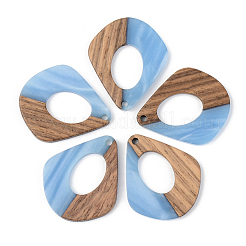Opaque Resin & Walnut Wood Pendants&nbsp;RESI-S389-016A-C