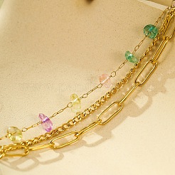 Stainless Steel Multi-strands Bracelets&nbsp;BJEW-D303-02G