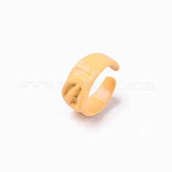 Spray Painted Alloy Cuff Rings&nbsp;RJEW-T011-34B-RS