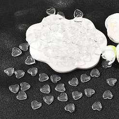 Transparent Glass Heart Cabochons&nbsp;GGLA-R021-10mm