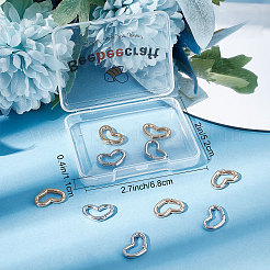 10Pcs 2 Colors Brass Spring Gate Rings&nbsp;KK-BBC0003-88