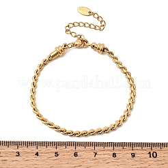 304 Stainless Steel Twisted Curb Chains Bracelets for Women&nbsp;BJEW-A158-02G-G