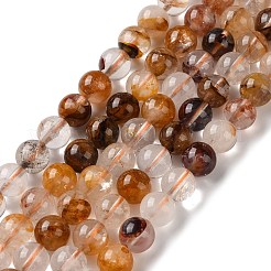 Natural Yellow Hematoid Quartz/Golden Healer Quartz Beads Strands&nbsp;G-C268-B01-02