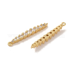 Brass Micro Pave Clear Cubic Zirconia Pendants&nbsp;KK-E098-03G