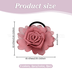 9Pcs 3 Colors Polyester Hair Accessories&nbsp;OHAR-GO0001-16