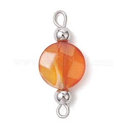 10Pcs 10 Styles Natural & Synthetic Mixed Gemstone Faceted Flat Round Connector Charms&nbsp;PALLOY-JF04153-01