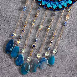 Acrylic Blue Evil Eye Hanging Suncatchers&nbsp;HJEW-F023-01