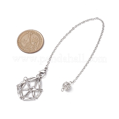 Non-Tarnish Stainless Steel Braided Chain Macrame Pouch Empty Stone Holder Dowsing Pendulums&nbsp;PALLOY-JF02738-02