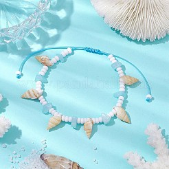 Dyed Natural White Jade Braided Bead Bracelets&nbsp;BJEW-JB10358-01