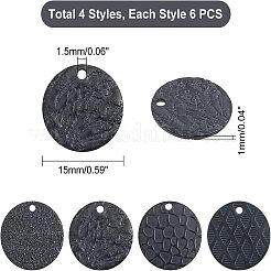 24Pcs 4 Style Stainless Steel Pendants&nbsp;STAS-UN0037-17