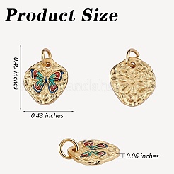 6Pcs 2 Style Rack Plating Brass Enamel Pendants&nbsp;KK-SZ0006-13