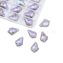 Pointed Back Electroplate Faceted Glass Pendants&nbsp;EGLA-N006-050B