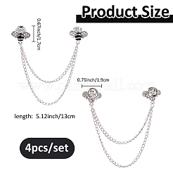 4Pcs Bee Zinc Alloy Rhinestone Fringed Brooches&nbsp;JEWB-FH0002-33P