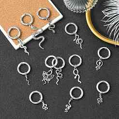 24Pcs 12 Styles Snake Alloy Shoes Charms&nbsp;HJEW-CJ00084