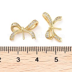 Rack Plating Brass Micro Pave Clear Cubic Zirconia Pendants&nbsp;KK-M280-15G
