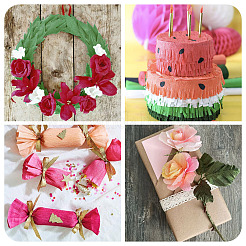 4 Rolls 4 Colors Crepe Paper Rolls&nbsp;DIY-TA0013-21