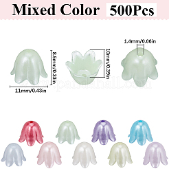 500Pcs Spray Paint ABS Plastic Imitation Pearl Beads&nbsp;TACR-SC0001-33