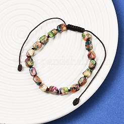 Dyed Natural Imperial Jasper Beads Braided Bead Bracelets for Men Women&nbsp;BJEW-D360-01C